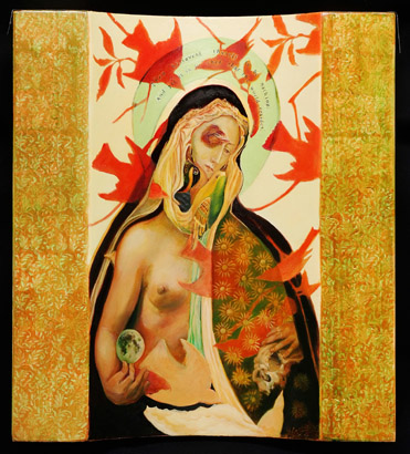 Lady with Red Birds